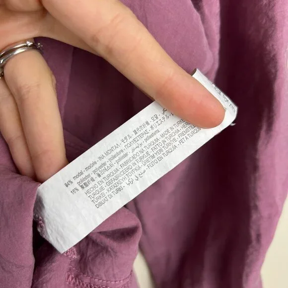 Zara Mauve Oversized Button Down Long Sleeve Modal Shirt - Picture 5 of 6